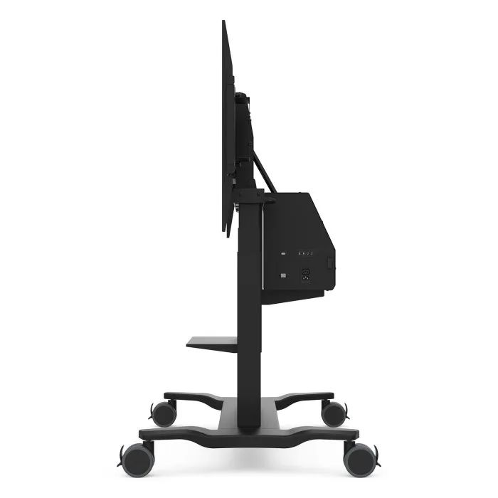 ViewSonic VB-STND-008  Motorized Mobile Cart with 90° Tilt, Storage Tray, Smooth Lift, Black