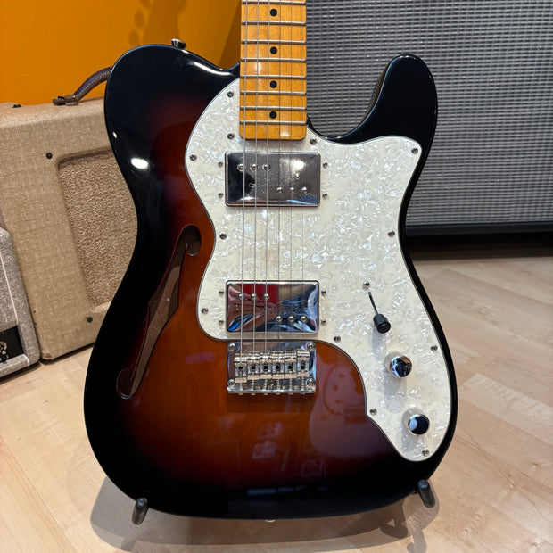 Squier - "Classic Vibe 70's RI Telecaster Thinline" (3T Sunburst) w/ Hard Shell Case - USED