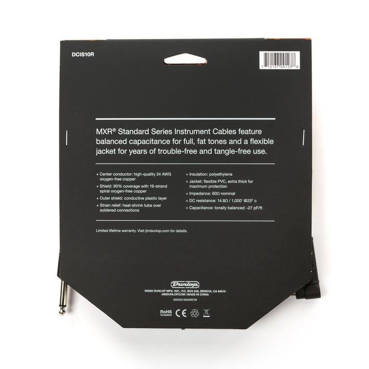 Dunlop DCIS10R MXR Inst.Cable - 10' R/A