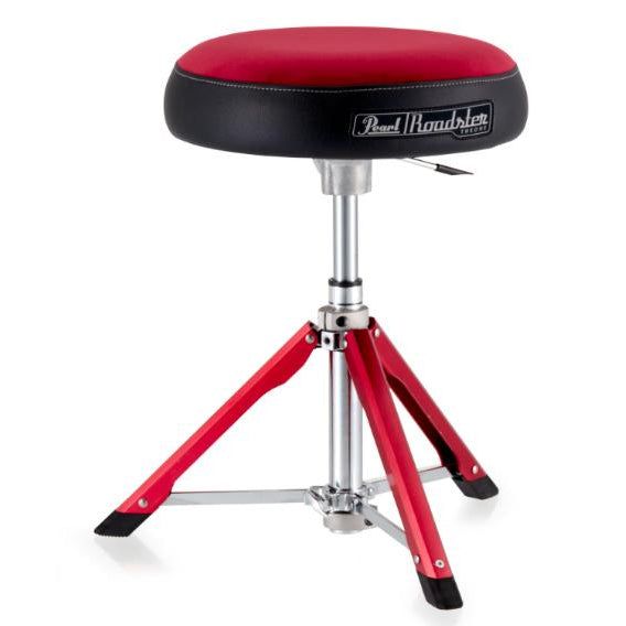 Pearl D-1500RGLSTR - Pearl Roadster LTD Cloth Seat Top w/ Red and Red Gas Lift Base Drum Throne