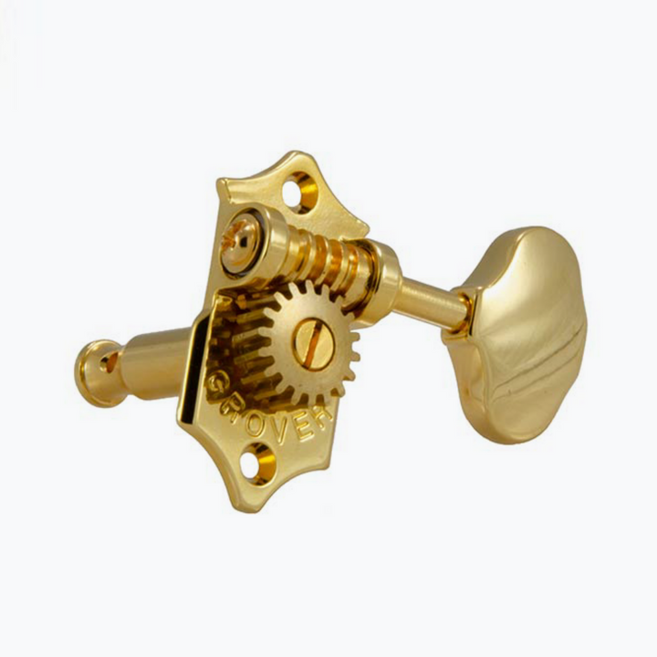 Allparts TK-7918 Grover® V97-18NA 3x3 Sta-Tite Keys with Scalloped Buttons Gold