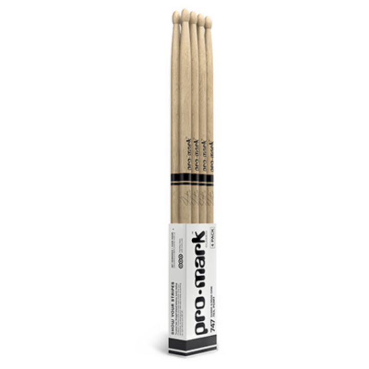 Promark PW747W-4P Neil Peart 747 Shira Kashi Oak Drumstick, 4-Pack