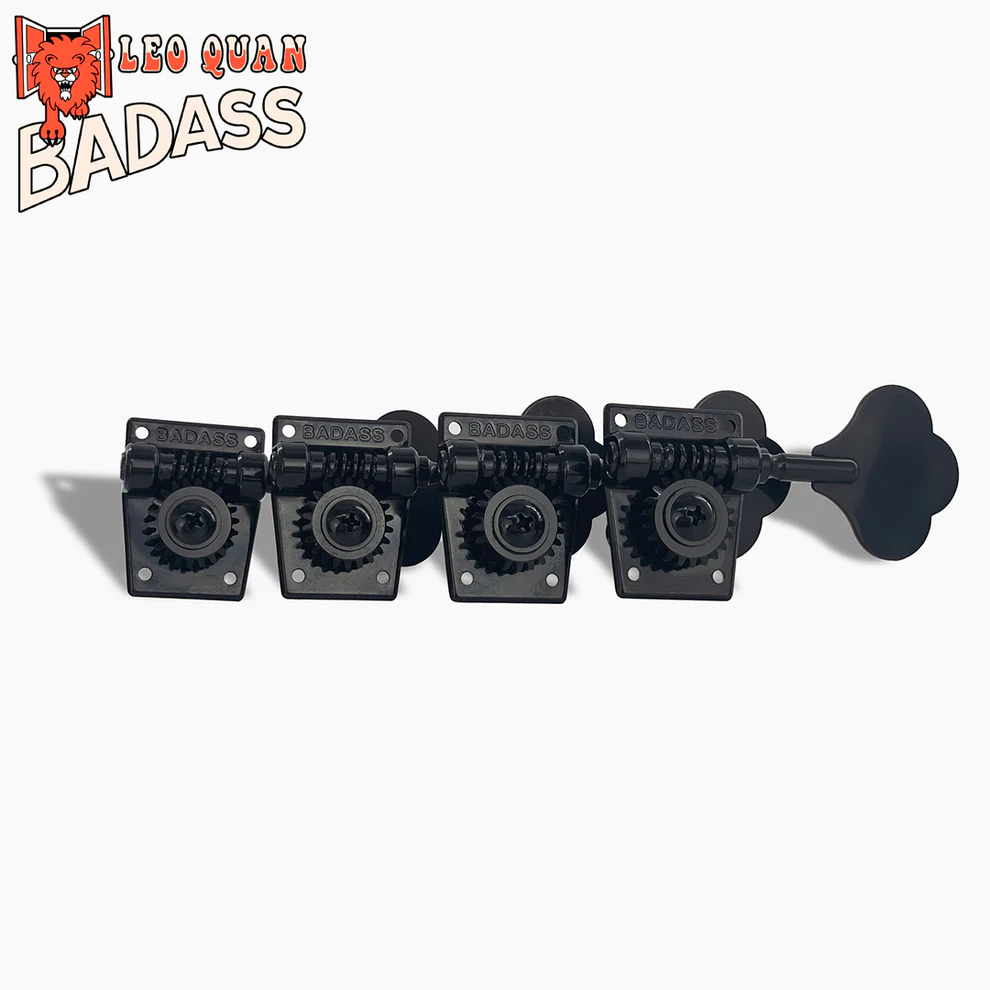 Allparts TK-7817-003 Leo Quan® Badass OGT™ Bass Keys - Open Gear Small Post - 4-in-line set, Black