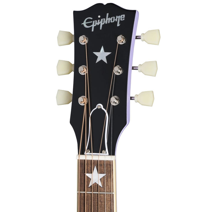 Epiphone J-180 LS Acoustic/Electric Guitar with Hardshell Case - Lavender