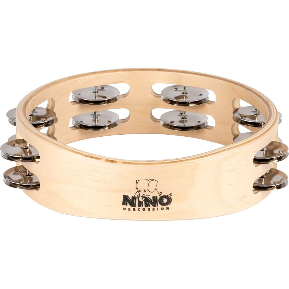 Nino Percussion Double Row Wood Tambourine - 8''