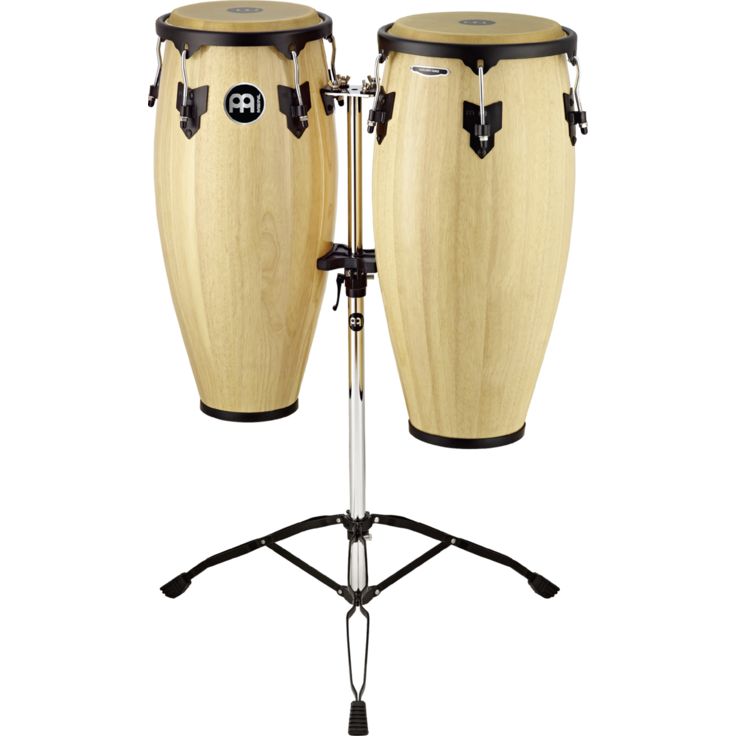 Meinl Percussion 10" & 11" HeadlinerÂ® Series Conga Set Natural Double stand Hand selected buffalo head