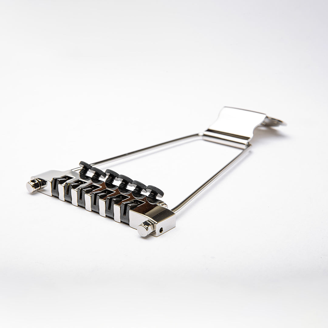 Allparts TP-3340-001 Leo Quan Badass FTT™ Fine Tuner Trapeze Tailpiece, Nickel