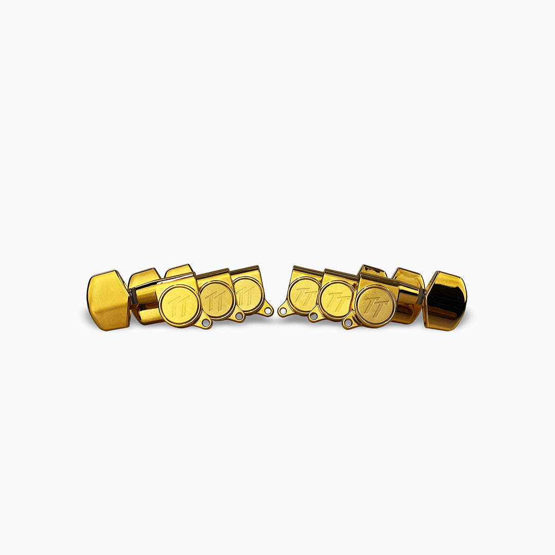 Allparts TK-7114-002 True Tune Mid Size Tuners, 3x3, Gold