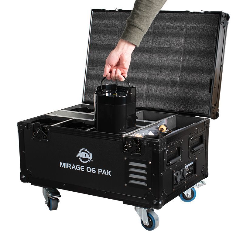 ADJ MIRAGE-Q6-PAK-BLACK 6 MIRAGE-Q6-IP Fixtures w/ Flight Case - Black