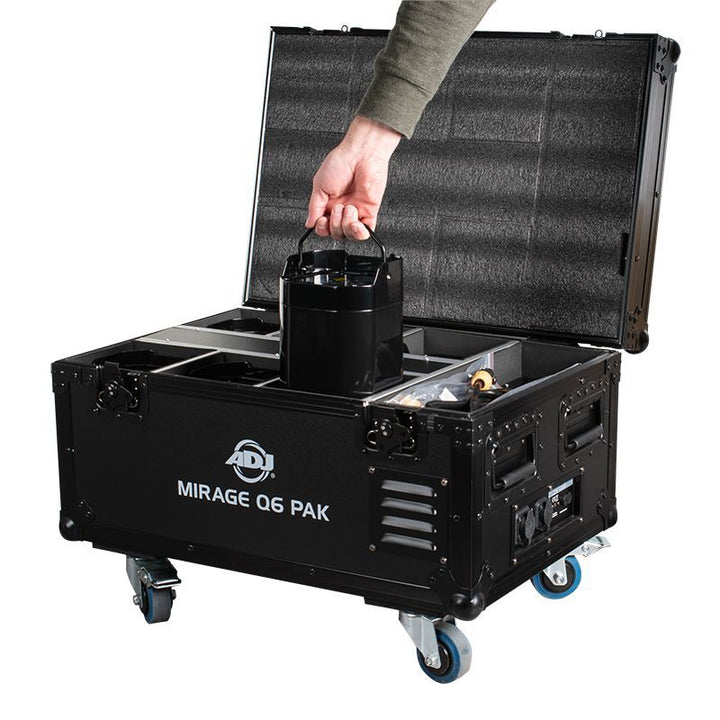 ADJ MIRAGE-Q6-PAK-BLACK 6 MIRAGE-Q6-IP Fixtures w/ Flight Case - Black