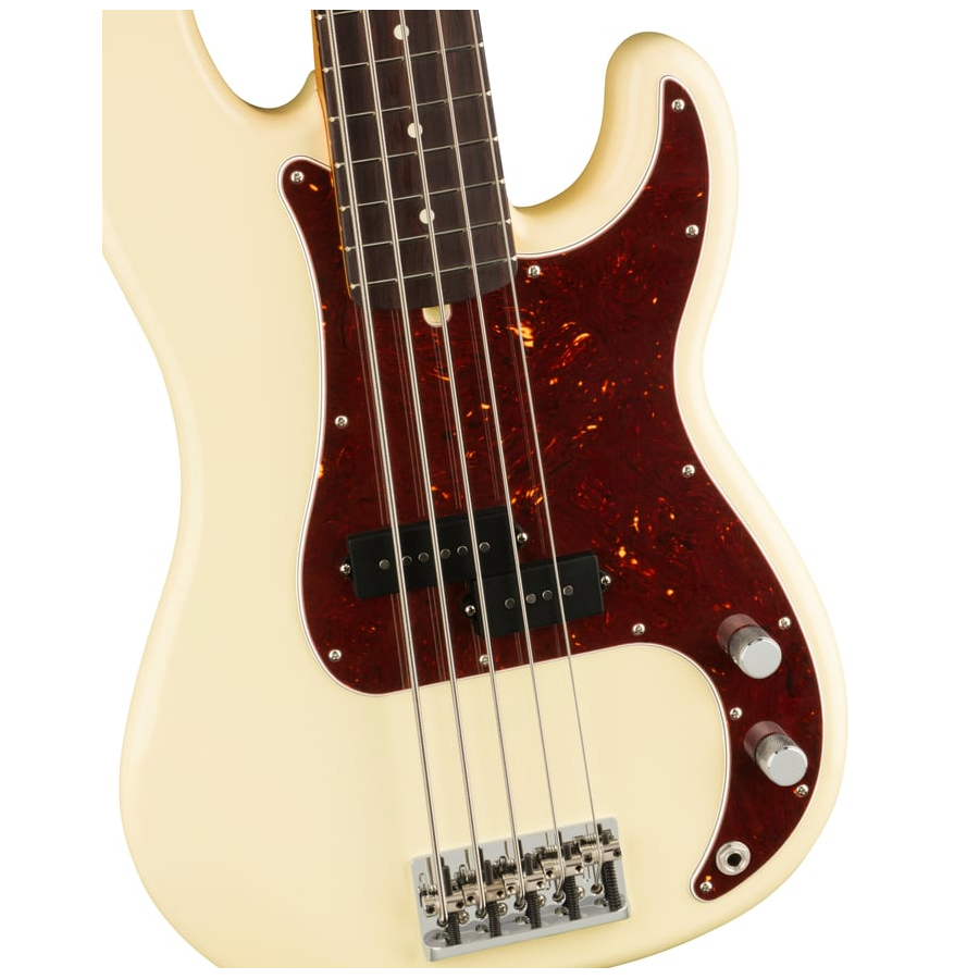Fender American Professional II Precision Bass V Rosewood Fingerboard Electric Bass Guitar - Olympic White