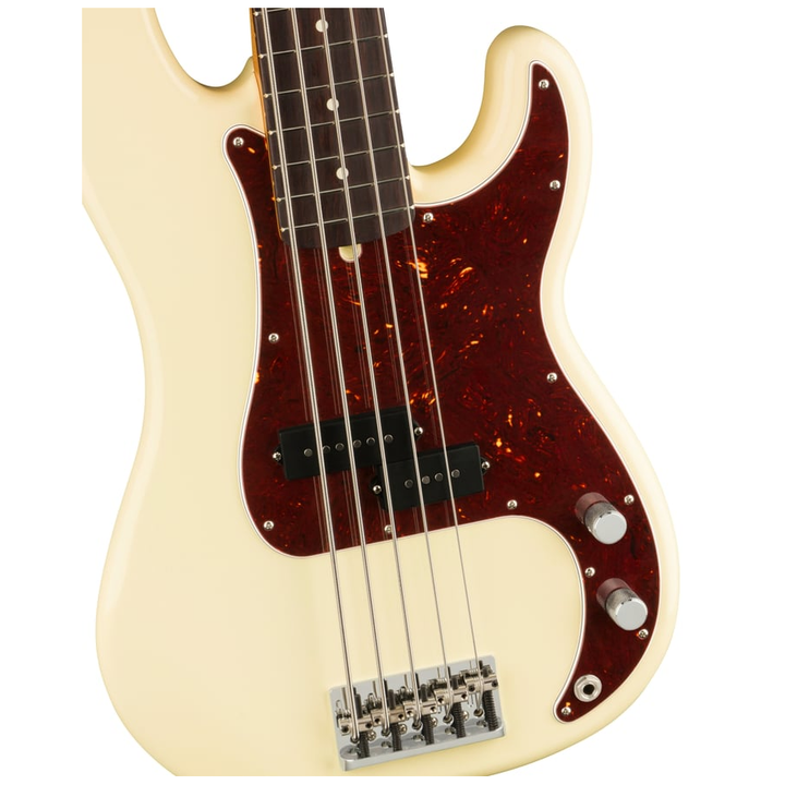Fender American Professional II Precision Bass V Rosewood Fingerboard Electric Bass Guitar - Olympic White