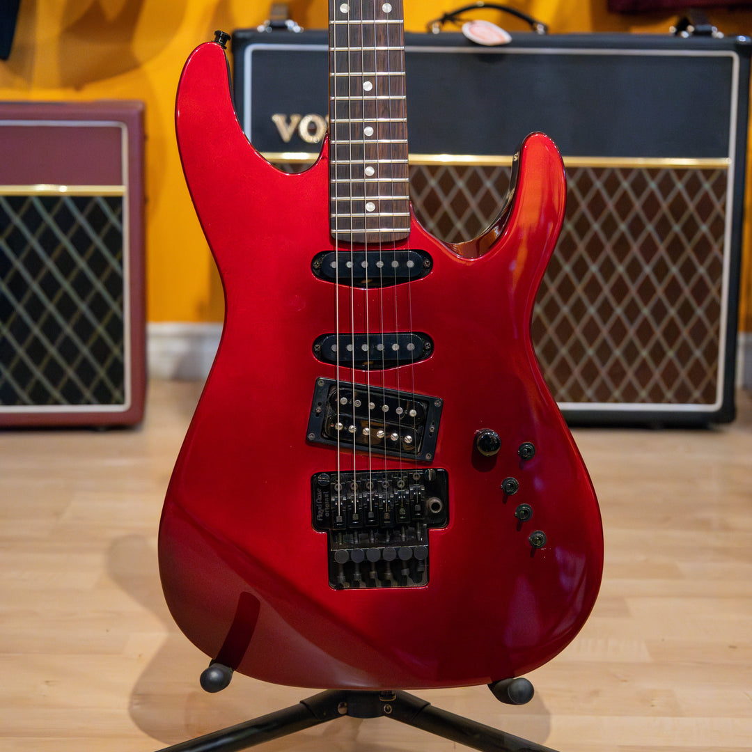 Kramer - MIJ- Early 90's , Pacer Custom 1 (HSS) Candy Apple Red  w/ Hard Shell Case - (1990-91 )- USED