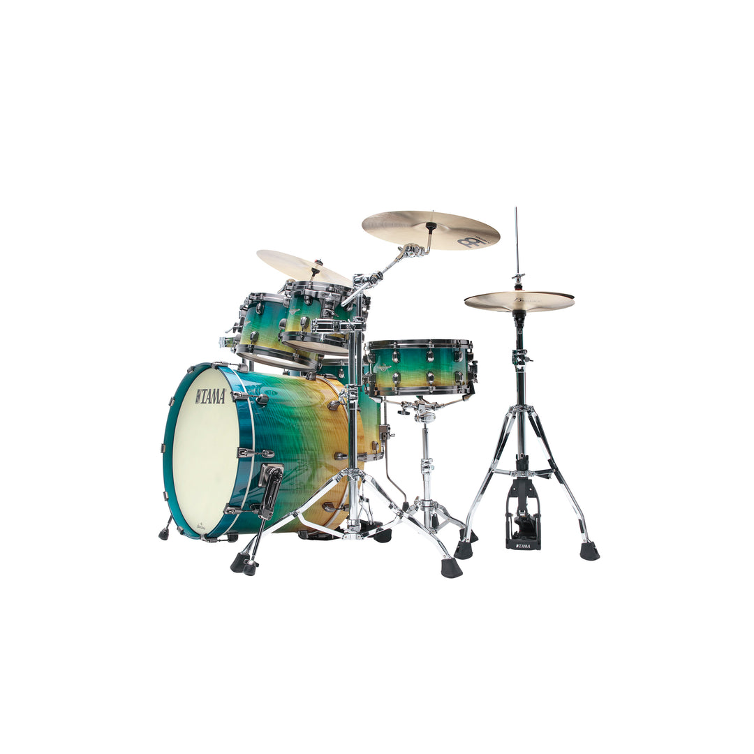 Tama Starclassic Maple 4-Piece Shell Pack (22,10,12,16), Chrome Hardware - Marine Shoreline Movingui Fade