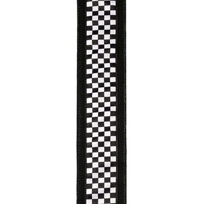 D'Addario 25HY01-DX 2.5 Whyb Leather Guitar Strap - Checkered