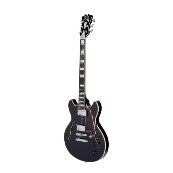 D'Angelico Premier Mini DC Double Cutaway Semi-hollow Electric Guitar (Black Flake)