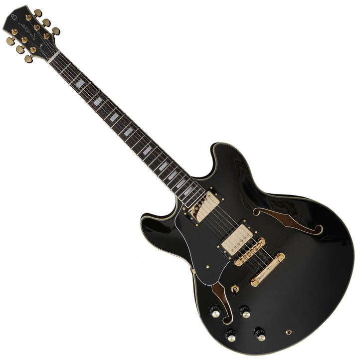 Sire H7-BK-LH H7 Larry Carlton LH 6-String Semi-Hollowbody Electric Guitar - Black, Lefthand