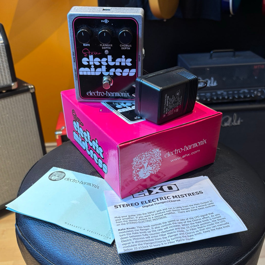 Electro Harmonix - Stereo Electric Mistress Flanger - Chorus w/ Box & PS - USED