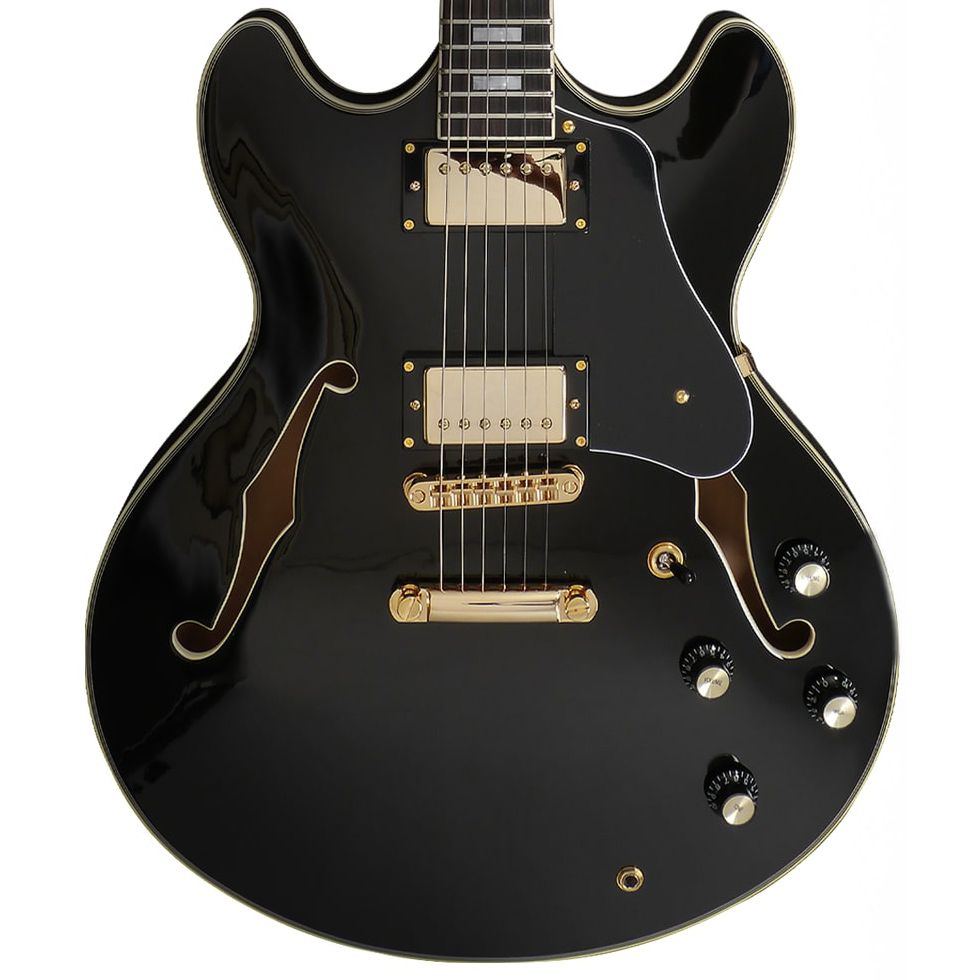 Sire H7-BK-LH H7 Larry Carlton LH 6-String Semi-Hollowbody Electric Guitar - Black, Lefthand