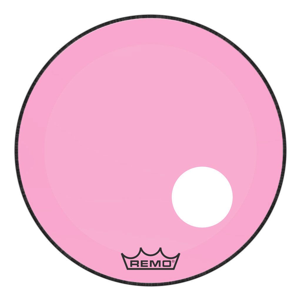 Remo P3-1320-CT-PKOH Bass, POWERSTROKE 3, COLORTONE, 20" Diameter, Pink, 5" Offset Hole
