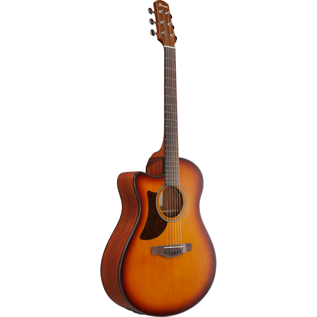 Ibanez AAM50LCEOLB Acoustic/Electric Guitar Left Handed - Open Pore Light Brown Sunburst Top, Natural Open Pore Back and Sides