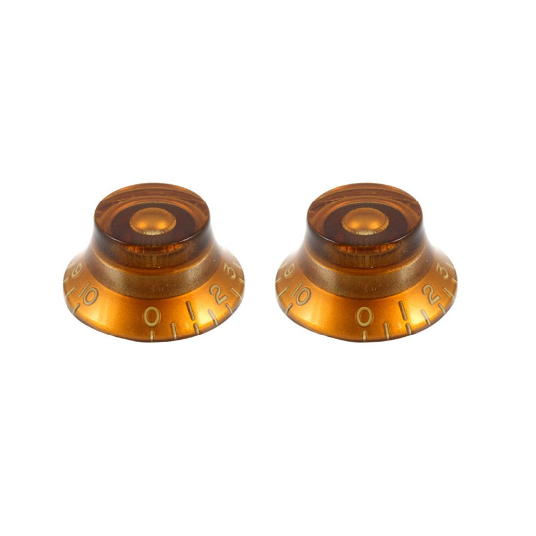 Allparts PK-0140-B22 Vintage Style Amber Bell Knobs - 50 Piece Bulk Pack