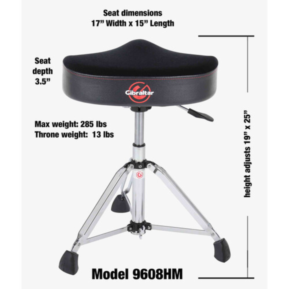 Gibraltar 9608HM - Hydraulic Throne w/Moto Cloth Seat