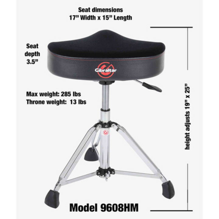 Gibraltar 9608HM - Hydraulic Throne w/Moto Cloth Seat