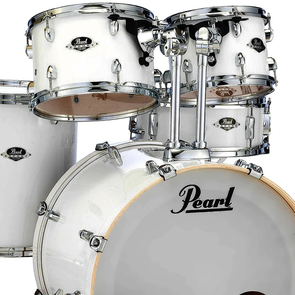 Pearl Export EXX 5-Piece Drumkit & Hardware in Pure White w/ Zildjian Cymbal Pack & Throne - EXX725FZPC33‐T1