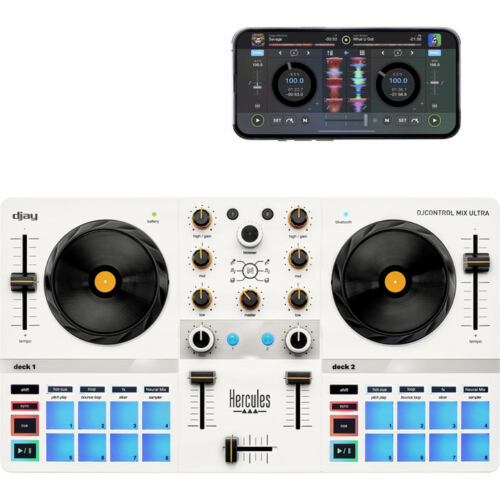 Hercules DJ DJCONTROL-MIX-ULTRA Ultimate Mobile DJ Control for Smartphone & Tablet