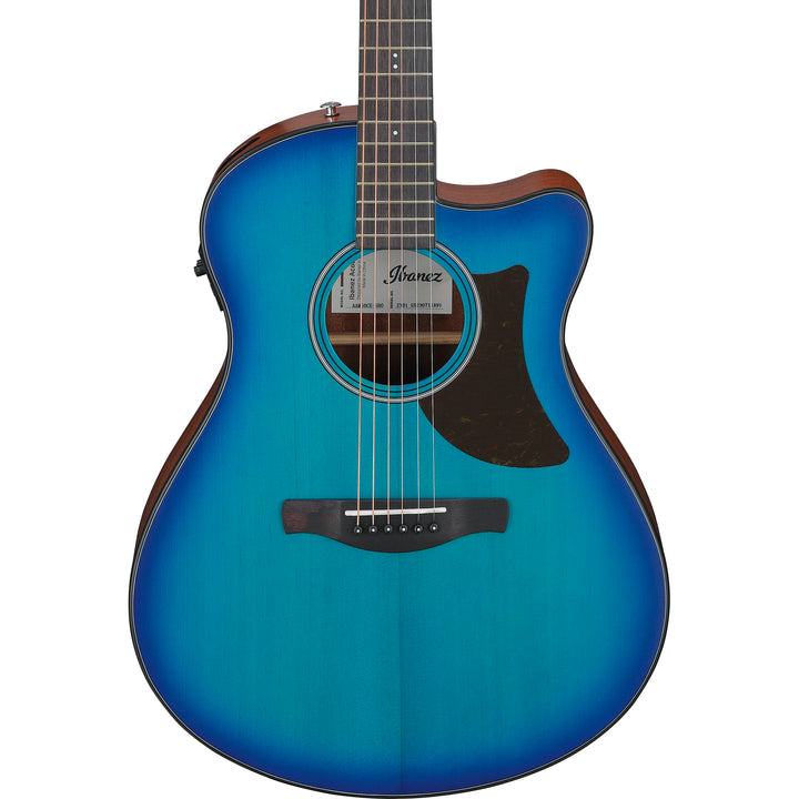 Ibanez AAM50CESBO Acoustic/Electric Guitar - Sapphire Blue Burst Open Pore Top, Natural Open Pore Back and Sides