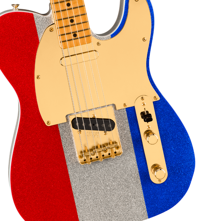 Fender Buck Owens Telecaster (Red, Silver & Blue Sparkle)  Electric Guitar