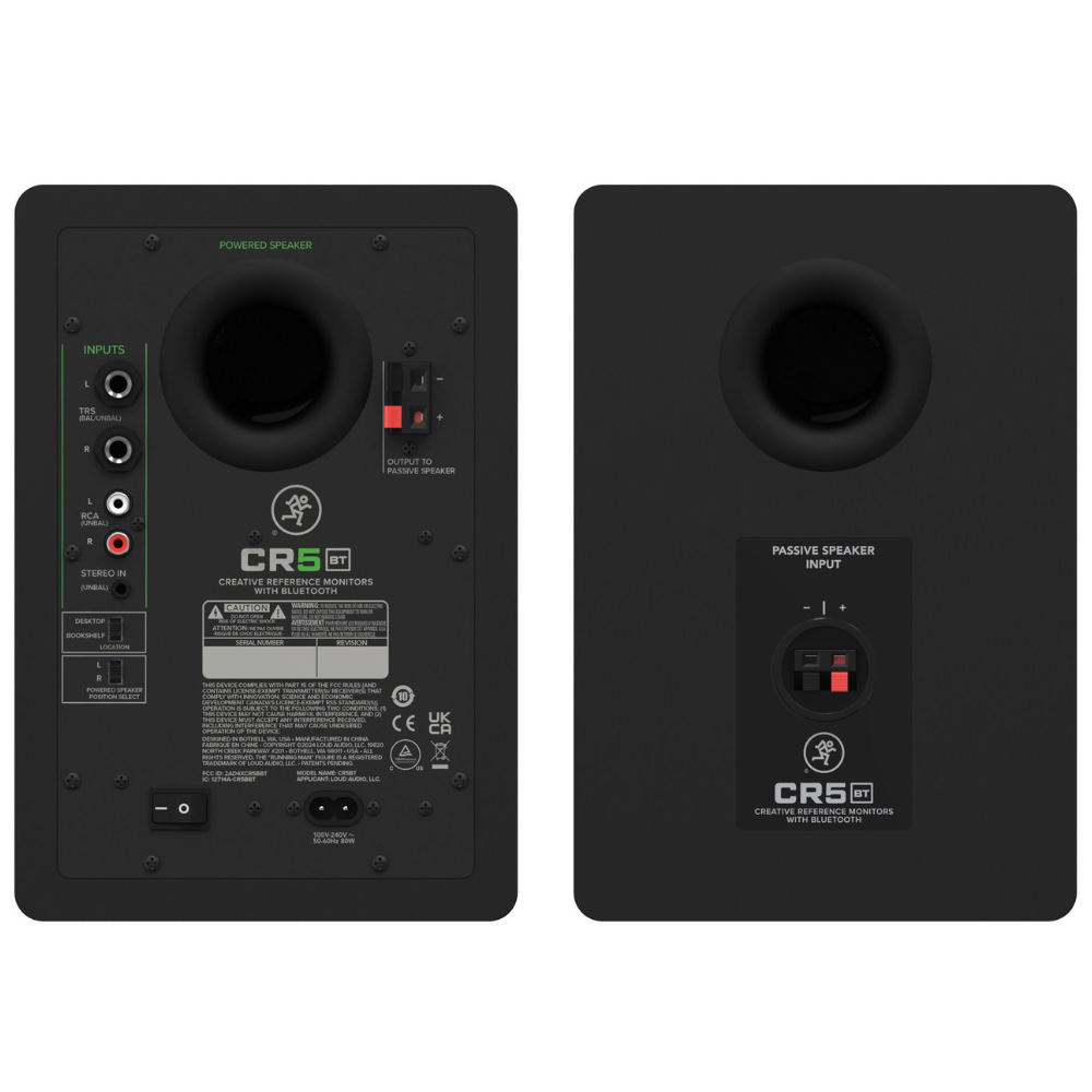 Mackie CR5BT 5" Powered Studio Monitors With Tone Control and Bluetooth®