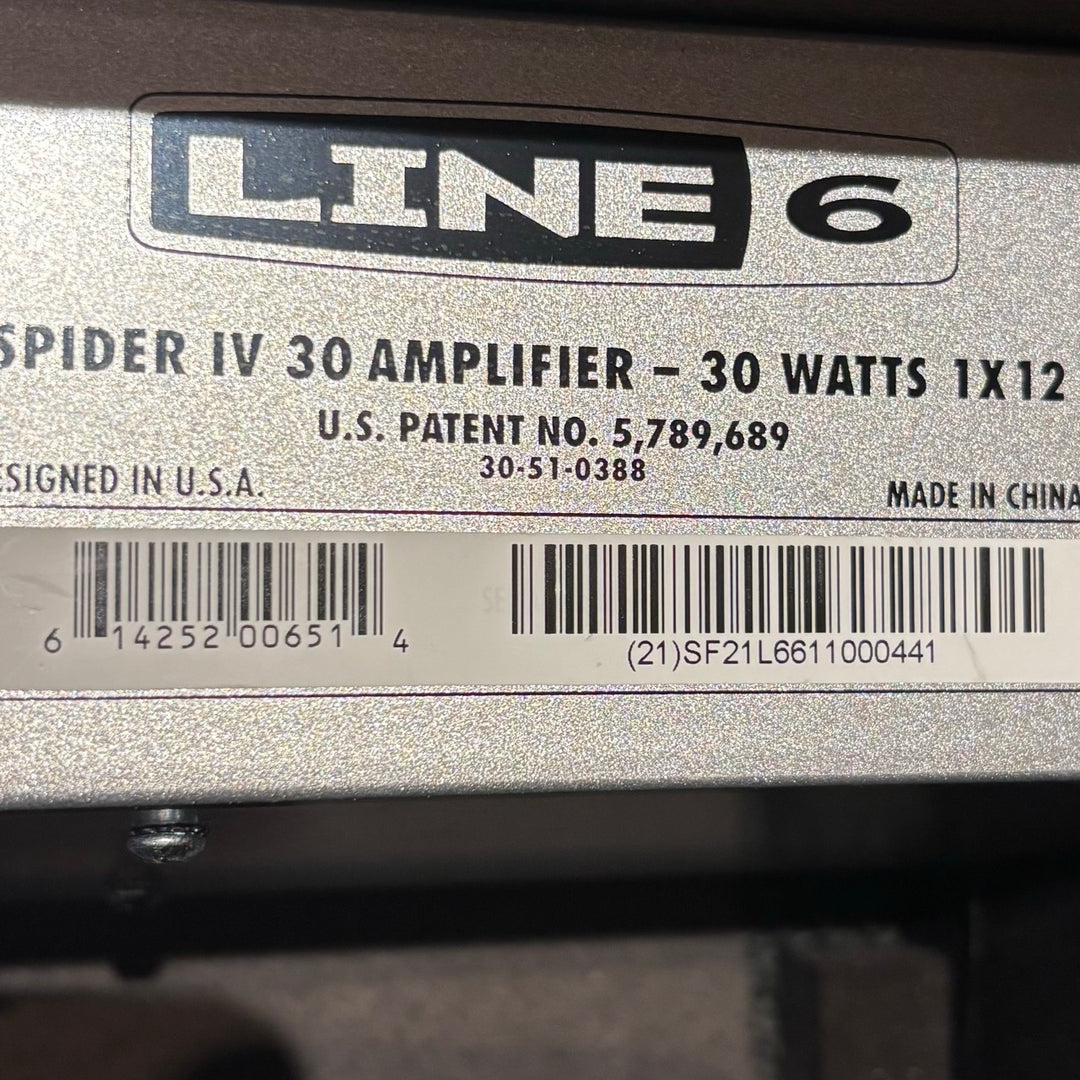 Line - 6 Spider IV 30 Watt 1x12" Modeling Guitar Combo Amp - USED