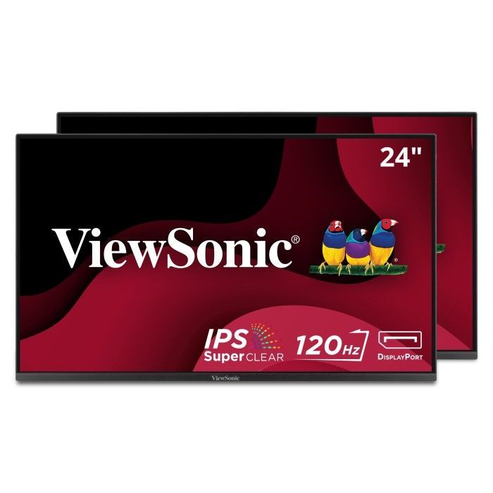 Viewsonic VA2456A-MHD_H2 24" Dual Pack IPS Monitor  Full HD, Variable Refresh, HDMI, DP, VGA