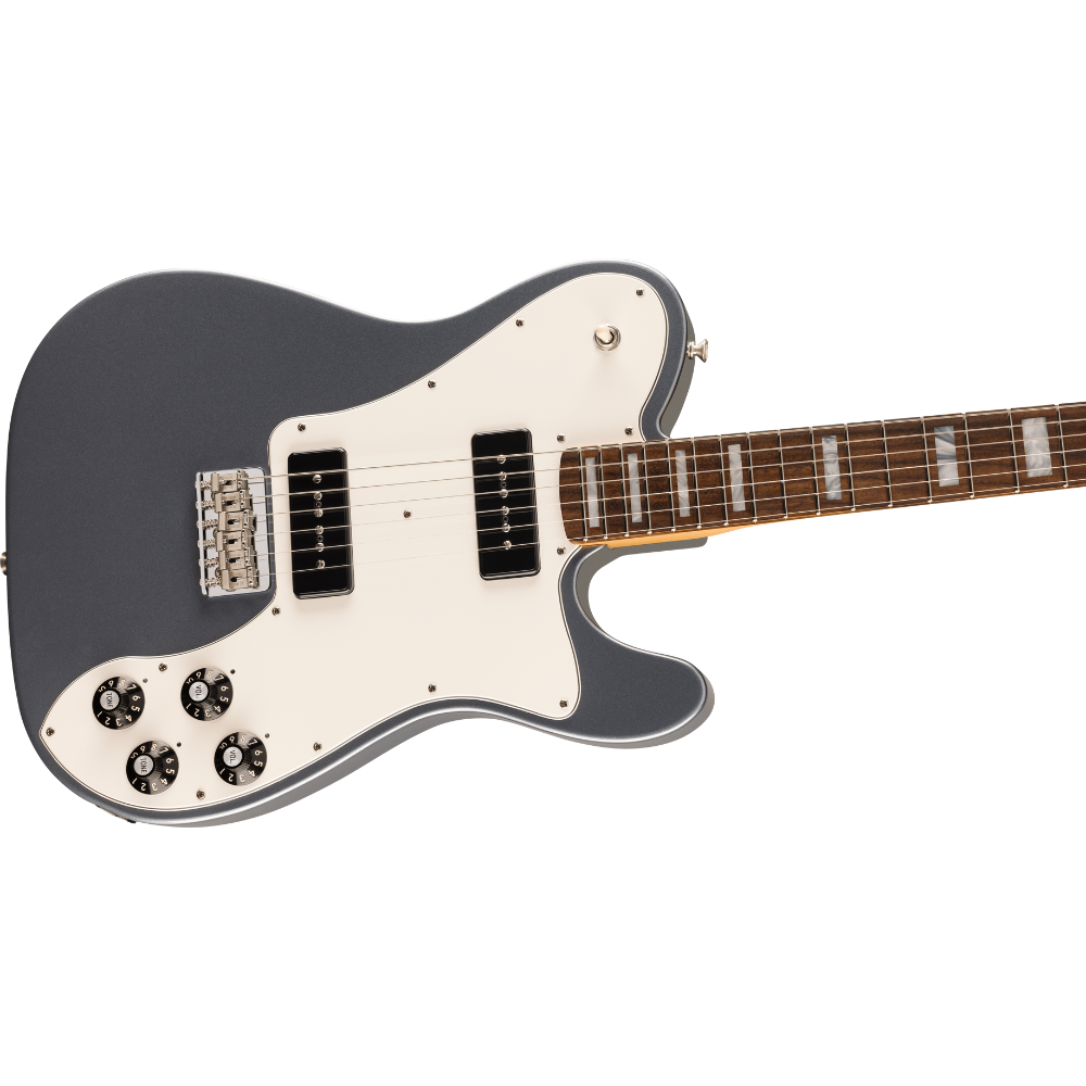 Fender USA Chris Shiflett Cleaver Telecaster Deluxe, Rosewood Fingerboard (Charcoal Frost Metallic) Electric Guitar