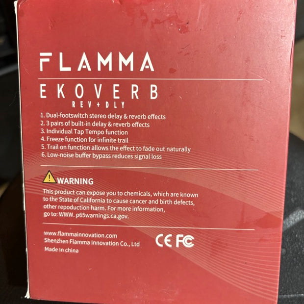 Flamma - FS22 "Ekoverb" Delay & Reverb Pedal w/ Box & User Guide - USED