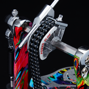TAMA HP900PWMPR 50th Limited Iron Cobra Power Glide Twin Pedal - Marble Psychedelic Rainbow