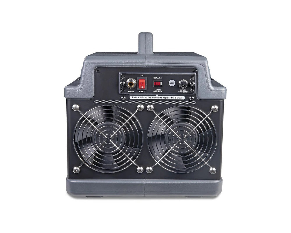 Add a touch of bubble magic anywhere you go! The Eliminator Lighting Bubbletron EXL GO, the ultimate battery-powered bubble machine for adding a touch of magic to your stage or mobile performance or party.