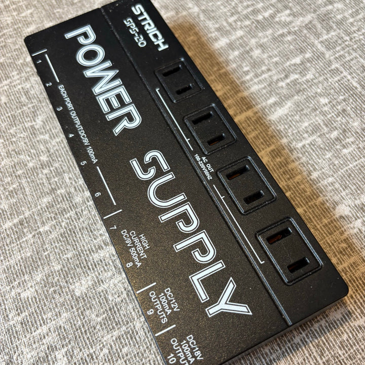 Strich - SPS-20 Pedal Power Supply w/ 7x Barrel Jack Jumper PWR Cables - USED