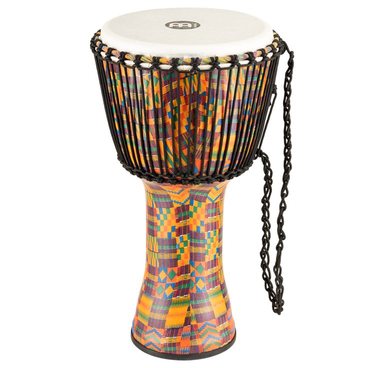 Meinl Percussion 12" Rope Tuned Travel Series Djembe Synthetic Head (Patented) Kenyan Quilt