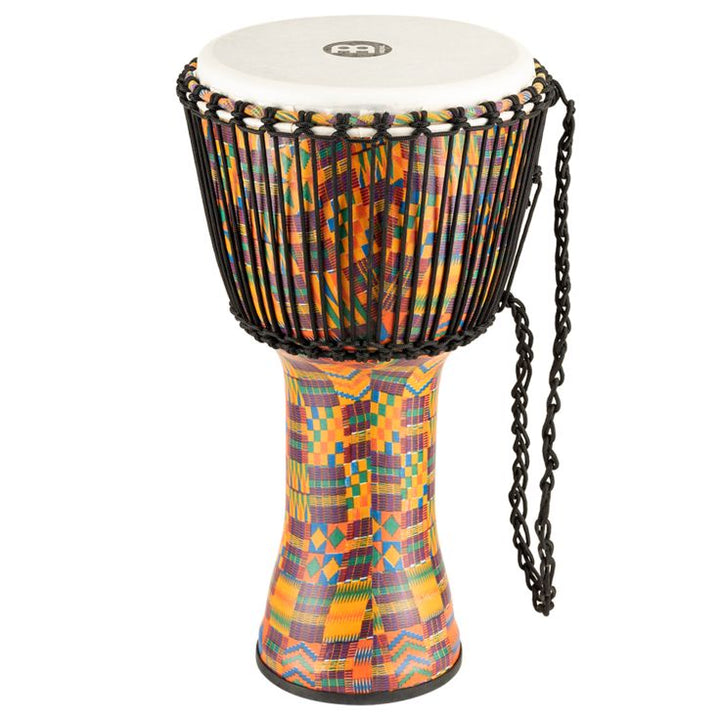 Meinl Percussion 12" Rope Tuned Travel Series Djembe Synthetic Head (Patented) Kenyan Quilt