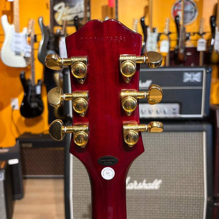Epiphone - Alex Lifeson LP Axcess Quilt "Ruby Red" w/ Floyd Rose , OHSC & Candy (2022) - USED