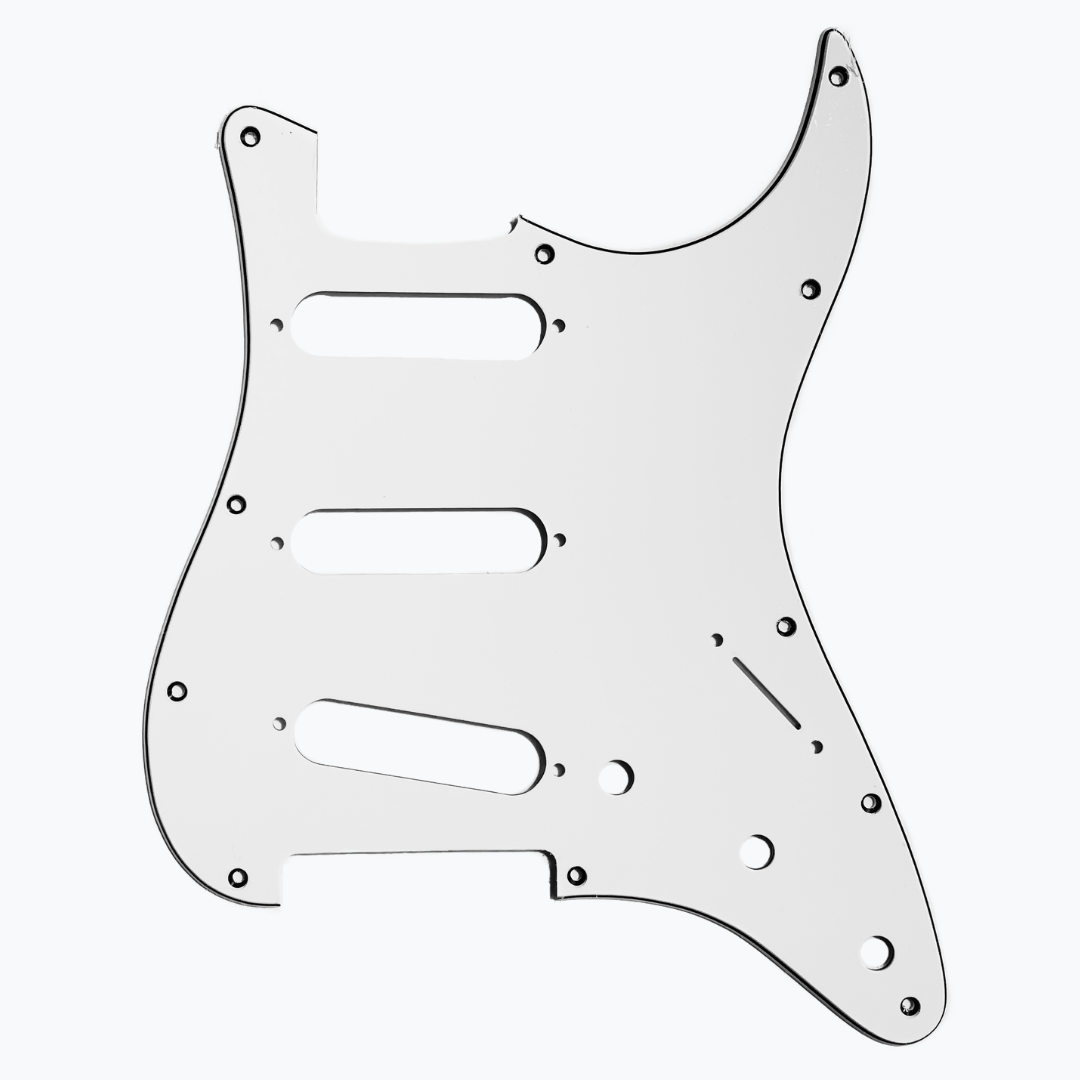 Allparts PG-0552 11-hole Pickguard for Stratocaster® White 3-ply (W/B/W) .090