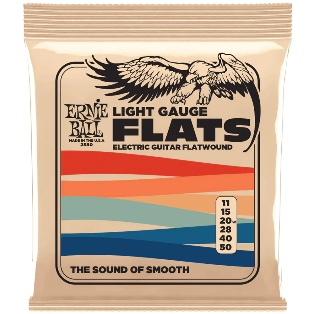 Ernie Ball 2580EB EB Light Stainless Steel Flatwound Electric Guitar Strings 11-50