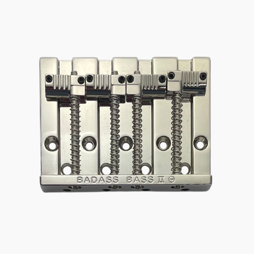 Allparts BB-3342-001 - Leo Quan® Badass II™ 4-String Bass Bridge - Grooved Saddles, Nickel
