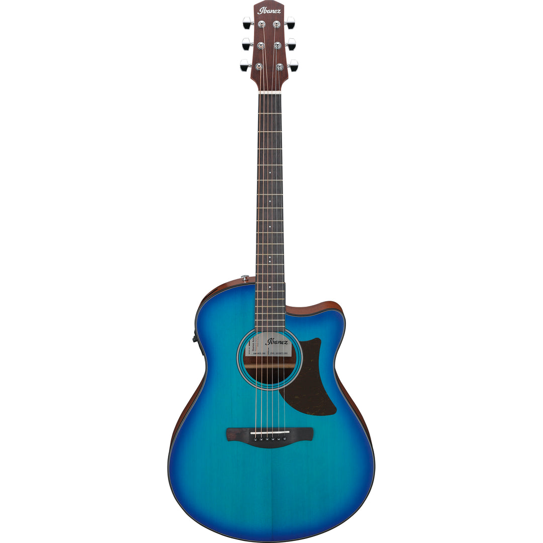 Ibanez AAM50CESBO Acoustic/Electric Guitar - Sapphire Blue Burst Open Pore Top, Natural Open Pore Back and Sides