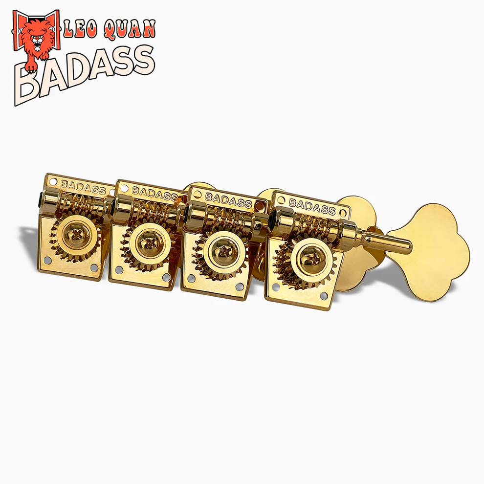 Allparts TK-7816-002 Leo Quan® Badass OGT™ Bass Keys - Open Gear Large Post - 4-in-line set, Gold