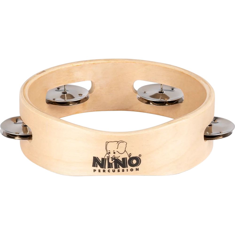 Nino Percussion Single Row Wood Tambourine - 6''