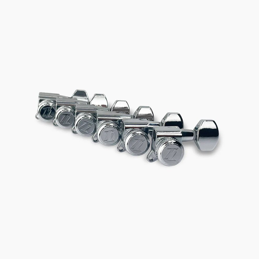 Allparts TK-7116-010 True Lok Mid Size Locking Tuners, 6-in-line, Staggered Posts, Chrome